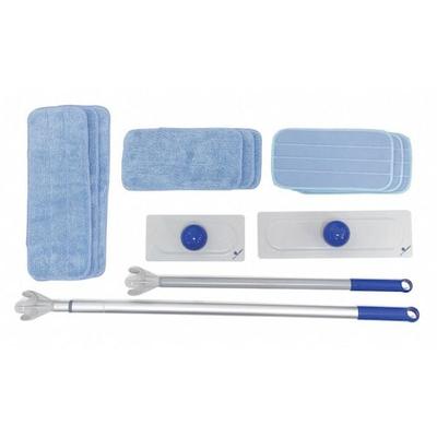 HOSPECO SPH-KT Flat Mop Kit, Snap On Connection, Blue, Microfiber