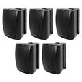 5) Rockville WET-6B 70V 6.5 IPX55 Black Commercial Indoor/Outdoor Wall Speakers