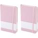 2Pack A6 Pocket Notebook Portable Mini Diary Notepads Small Notebook with Hard Case 96 Sheets Lined Writing Note Books Handy Travel Journal Diary Memo Pad Notes with Ribbon Bookmark