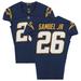 Asante Samuel Jr. Los Angeles Chargers Game-Used #26 Navy Jersey vs. Seattle Seahawks on October 23 2022