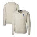 Men's Cutter & Buck Oatmeal Los Angeles Rams Throwback Logo Lakemont Tri-Blend Big Tall V-Neck Pullover Sweater