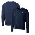 Men's Cutter & Buck Navy Los Angeles Chargers Throwback Logo Lakemont Tri-Blend V-Neck Pullover Sweater