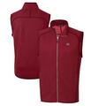 Men's Cutter & Buck Scarlet San Francisco 49ers Mainsail Sweater-Knit Full-Zip Vest