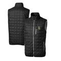 Men's Cutter & Buck Black Green Bay Packers Throwback Logo Rainier PrimaLoft Eco Insulated Full-Zip Puffer Vest