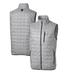 Men's Cutter & Buck Gray Miami Dolphins Throwback Logo Rainier PrimaLoft Eco Insulated Full-Zip Puffer Vest
