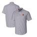 Men's Cutter & Buck Charcoal Cincinnati Bengals Throwback Logo Stretch Oxford Button-Down Short Sleeve Shirt