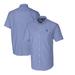 Men's Cutter & Buck Powder Blue Los Angeles Rams Throwback Logo Stretch Oxford Button-Down Short Sleeve Shirt