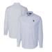 Men's Cutter & Buck Powder Blue Indianapolis Colts Throwback Logo Stretch Oxford Stripe Long Sleeve Button Down Shirt