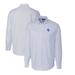 Men's Cutter & Buck Powder Blue Los Angeles Rams Throwback Logo Stretch Oxford Stripe Long Sleeve Button Down Shirt