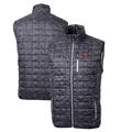 Men's Cutter & Buck Black San Francisco 49ers Throwback Logo Rainier Eco Insulated Printed Full-Zip Puffer Vest