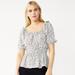 Nine West Tops | Nine West Women’s Square Neck Peplum Top | Color: Gray/White | Size: L