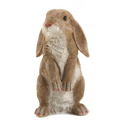 Curious Rabbit Garden Statue by Zingz and Thingz in Brown