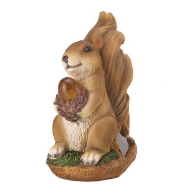 Squirrel Solar Statue by Zingz and Thingz in Brown