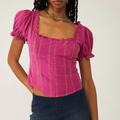 Free People Tops | Free People "Seatonin" Tie Back Top | Color: Red | Size: M