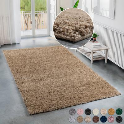 Hochflor-Teppich BRUNO BANANI "Shaggy Soft" Gr. 2, braun, B:70cm H:30mm L:140cm, Kunstfaser, Teppiche, gewebt, Uni Farben, besonders weich und kuschelig, Kundenliebling Image