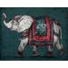 Bungalow Rose Regal Elephant Poster Print By Patricia Pinto (36 X 24) # 9372N Paper in Gray/Green/Red | 24 H x 36 W in | Wayfair