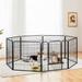 Yaheetech 8 Panel Dog Pen Metal | 31.5 H x 65 W x 65 D in | Wayfair 610657 Black