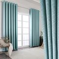 Krismile 100% Blackout Eyelet Curtains Teal - Thermal Insulated & Noise Reducing, Thick Short Curtains for Bedroom, Lined Blackout curtains, Room Darkening Curtains, 46 x54 inch 2 Panels