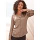 Satinbluse LASCANA Gr. 36, braun (toffee) Damen Blusen Satinblusen