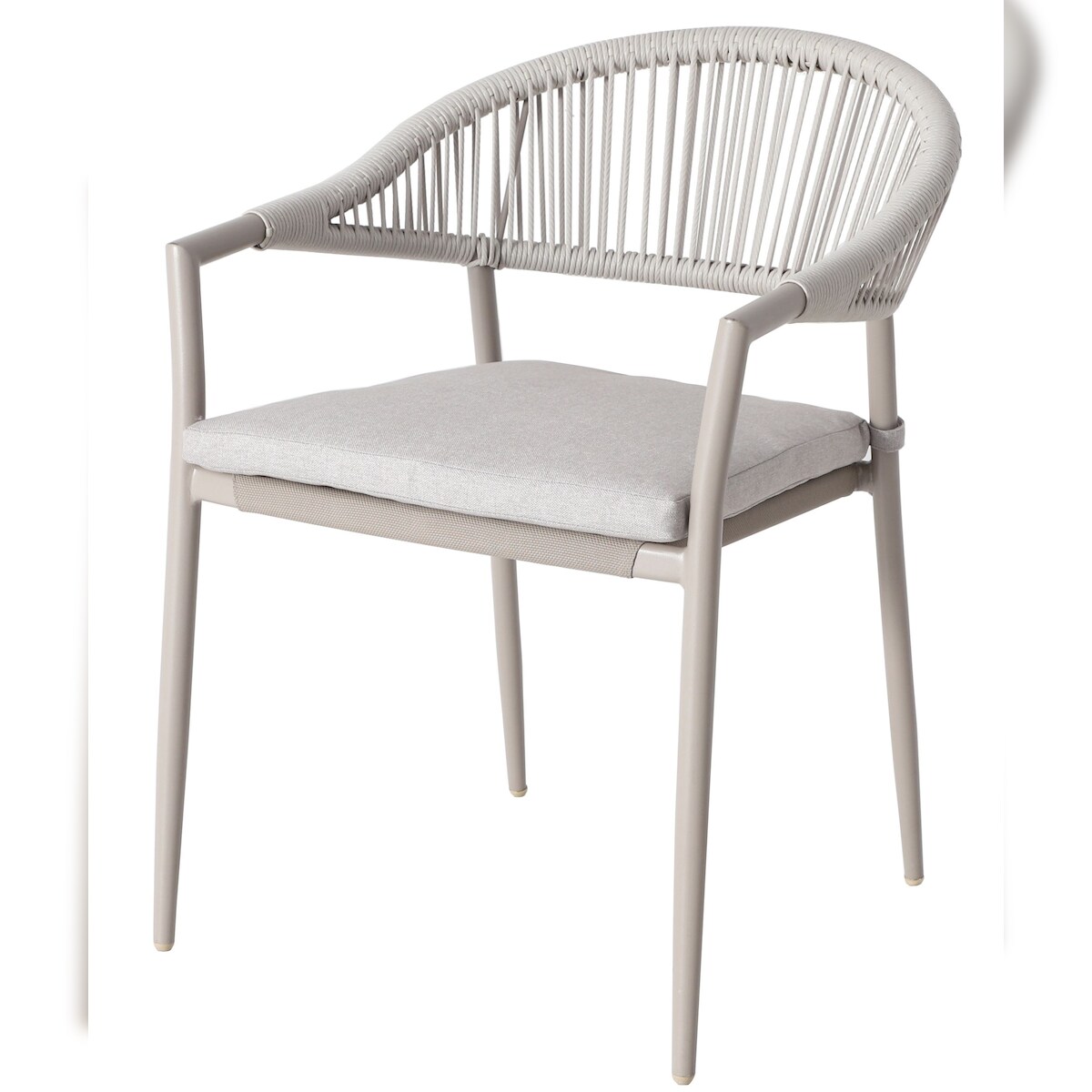 METRO PROFESSIONAL Stapelstuhl mit Armlehne, inkl. Kissen, Stahl/Polyrattan/Polyester, champagner Image