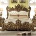 Direct Marketplace Platform Bed Upholstered/Genuine Leather in Brown | 90 H x 103 W x 76 D in | Wayfair HD-8008 EK BED