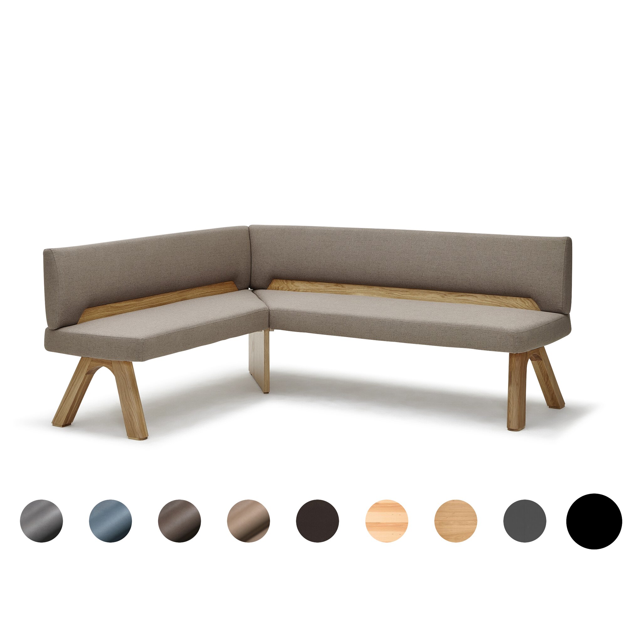 Schösswender »Ontario« 200 Eckbank Variante B 162/212 cm / Gavin 03 beige / Wildeiche natur, Variante B Image