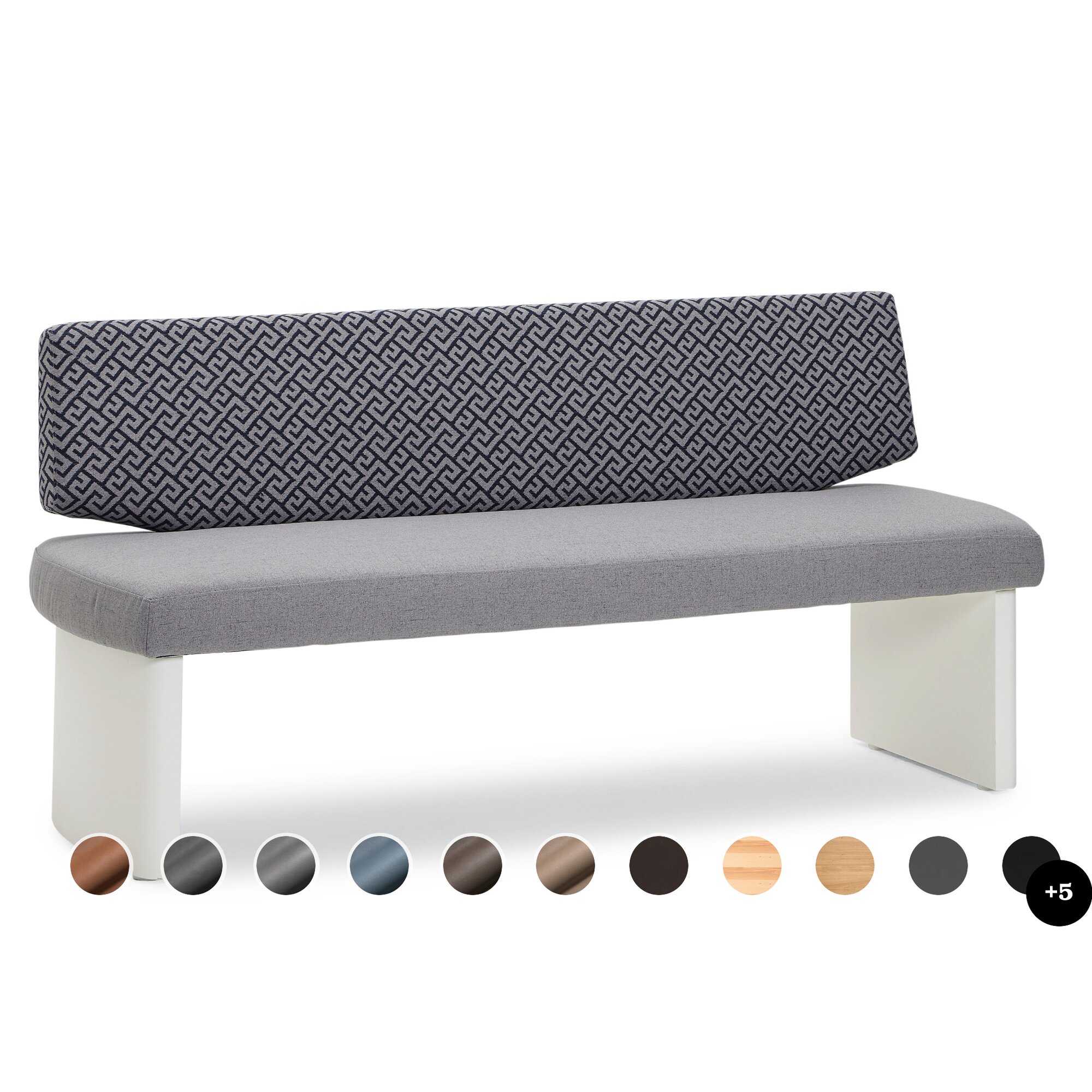 Schösswender »Ontario« 300 Polsterbank Variante C 162 cm / Gavin 203 dunkelbraun / Wildeiche natur Image