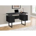 Latitude Run® Computer Desk, Home Office, Laptop, Storage, 48"L, Work, Metal, Laminate, Black, Contemporary Wood/Metal in Black/Brown/Gray | Wayfair