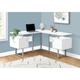 Latitude Run® Computer Desk, Home Office, Corner, Storage, 58"L, L Shape, Work, Laptop, Metal, White, Grey Wood/Metal in Brown/Gray/White | Wayfair