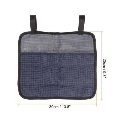 2pcs Chair Arm Rest Hanging Pouch, Magazine Waterproof Storage Bag - Navy Blue