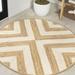 White 49 x 49 x 0.25 in Area Rug - Bay Isle Home™ Round Adwin Machine Woven Area Rug in Cream/Brown & Sisal | 49 H x 49 W x 0.25 D in | Wayfair