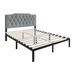 House of Hampton® Dshawn Tufted Platform Bed Upholstered/Velvet, Crystal in Gray | 45.47 H x 76.2 W x 82.7 D in | Wayfair