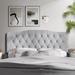 House of Hampton® Dvante Velvet Panel Headboard Upholstered/Velvet in Gray/White | 46 H x 58 W in | Wayfair 67D9600AD5DB4BE19DC0735A2AD68676