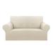 Eider & Ivory™ 2 Piece Box Cushion Sofa & Loveseat Slipcover Set Polyester in White/Brown | 96 H x 39 W in | Wayfair