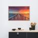 Dovecove Surreal Wooden Pier at Sunset w/ Intrigued Effect - Picture Frame Photograph Paper in Blue/Orange/White | 25.5 H x 37.5 W x 1 D in | Wayfair