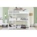 Isabelle & Max™ Queen Size Triple Bunk Bed w/ Long & Short Ladder, Metal Bed in White | 74 H x 62.4 W x 82.6 D in | Wayfair