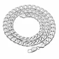 Collier couleur argent pour hommes 10mm de large 24 pouces bijoux à la mode collier en chaîne de