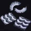 OKAYLspatule-3 paires de cils blancs dramatiques cils moelleux optique 3D couleur neige cosplay