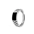 Bague de mariage rectangulaire en cristal noir pour hommes accessoires de doigt masculins bague