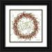 Jacobs Cindy 12x12 Black Ornate Wood Framed with Double Matting Museum Art Print Titled - Happy Holidays Berry Wreath