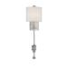 1 Light Traditional Metal Wallchiere with White Fabric Drum Shade-26.5 inches H By 7.5 inches W-Satin Nickel Finish Bailey Street Home 159-Bel-2020790
