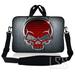 LSS 8-10.2 inch Neoprene Laptop Sleeve Bag Carrying Case with Handle and Adjustable Shoulder Strap - Silver Red Skull