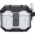 ELEHOLD AirPods Case for AirPods 3rd Gen 2021 Secure Lock Clip Full-Body Hard Shell Rugged Anti-Drop Shockproof Protective Case with Carabiner for Apple AirPods 3rd Gen 2021 Silver