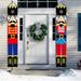 2Pcs Outdoor Indoor Christmas Banner Knight Soldier Model Nutcracker Banners For Front Porch Garden Home Holiday Xmas Party Decoration