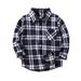 Kids Little Boys Girls Baby Red Plaid Flannel Shirt Jacket Long Sleeve Button Down Plaid Flannel Shacket Coat for Girl Boy