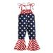 Christmas Romper Baby Girl Sunflower Baby Girl Outfit Toddler Kids Girls 4th Of July Prints Sleeveless Independence Day Jumpsuit Pants Outfits Set Jumpsuit Toddler Girl