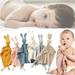 QingY-1PC Soft Plush Baby Bib Rabbit Bear Doll Teether Comforter Nursing Blanket Kids Toys