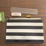 Kate Spade Office | Kate Spade Black And White Striped Pencil Pouch | Color: Black/White | Size: Os