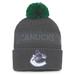 Men's Fanatics Branded Charcoal Vancouver Canucks Authentic Pro Home Ice Cuffed Knit Hat with Pom