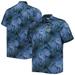 Men's Tommy Bahama Navy Milwaukee Brewers Big & Tall Luminescent Fronds Camp IslandZone Button-Up Shirt